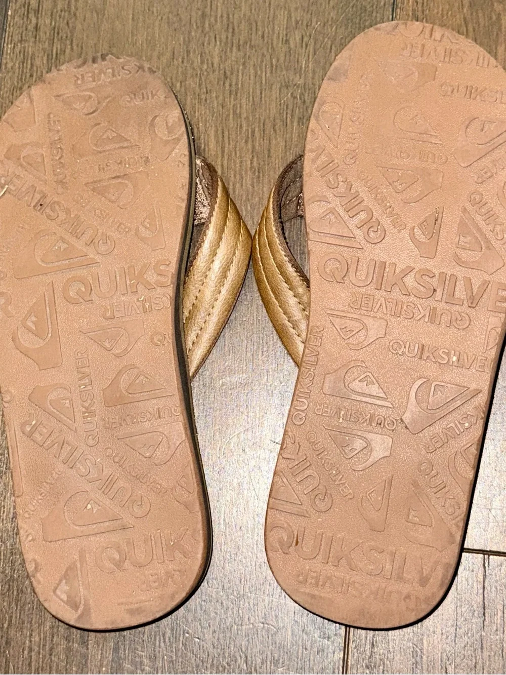 Quiksilver Brown Leather Men's Flip Flops Sandals
